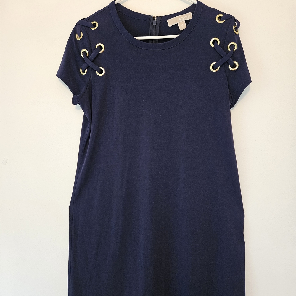 Michael Kors Midnight Blue Dress with Gold Accents